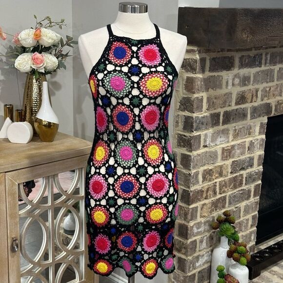 H&M + CHOACHELLA Women’s Rainbow Crochet Dress in the Size 6 in Multi Color - Picture 12 of 14